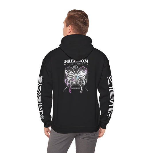 Freedom  Butterfly Design Unisex Sweatshirt - Cozy Heavy Blend Hoodie