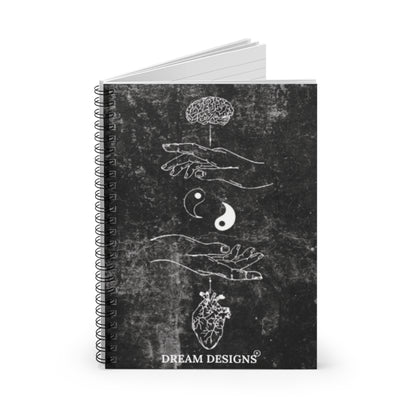 Mind Over Heart & Yin-Yang – Dream Designs Spiral Notebook