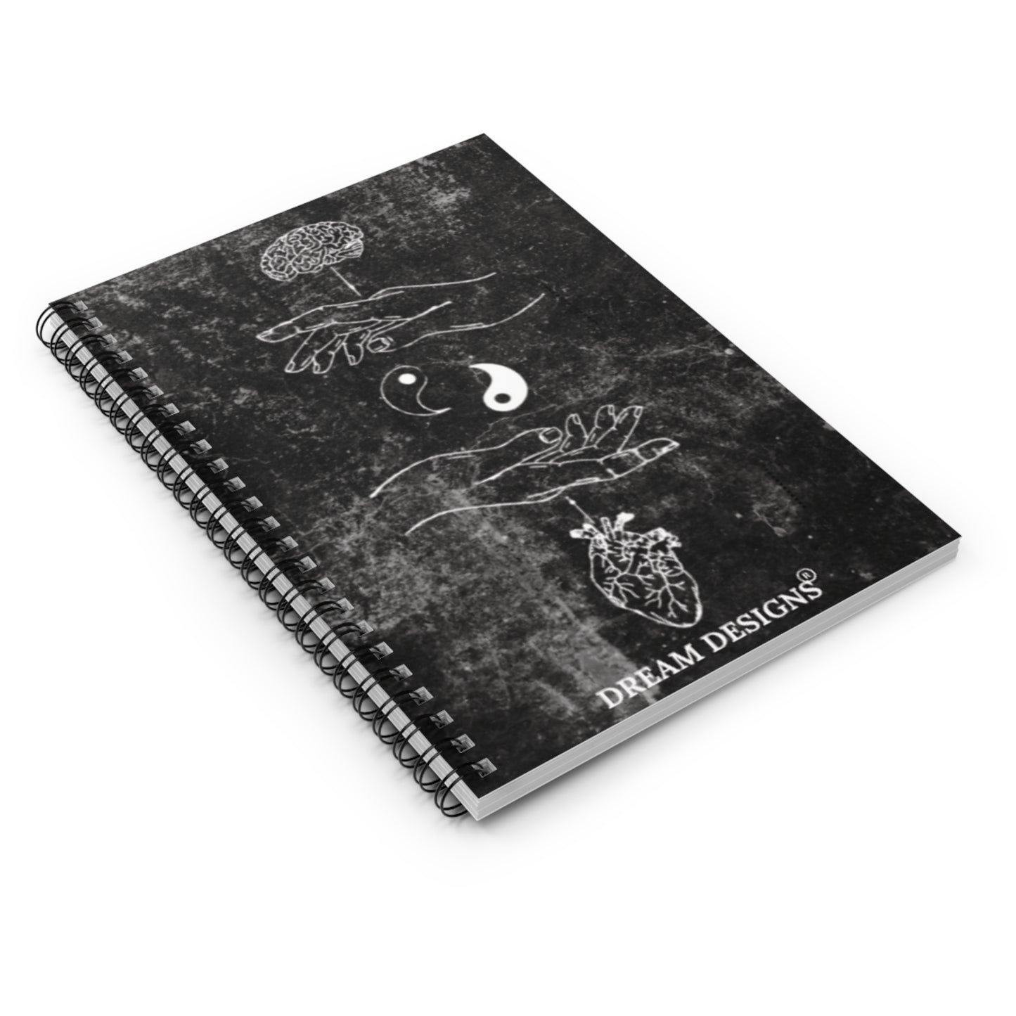 Mind Over Heart & Yin-Yang – Dream Designs Spiral Notebook