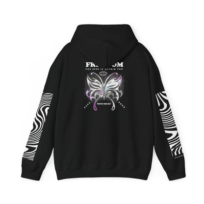 Freedom  Butterfly Design Unisex Sweatshirt - Cozy Heavy Blend Hoodie